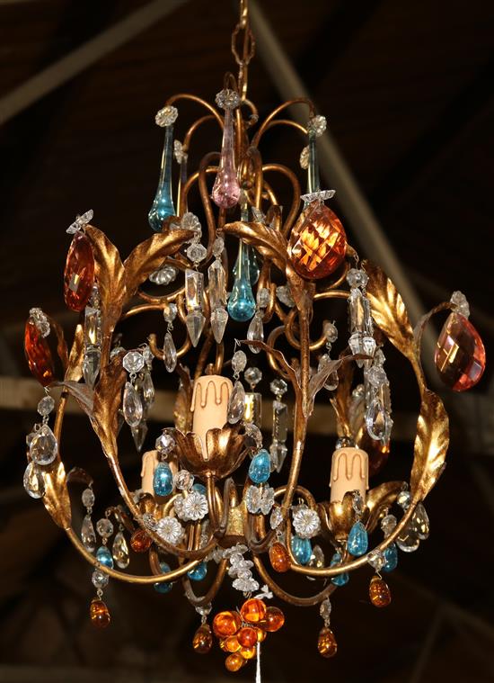 Coloured glass chandelier